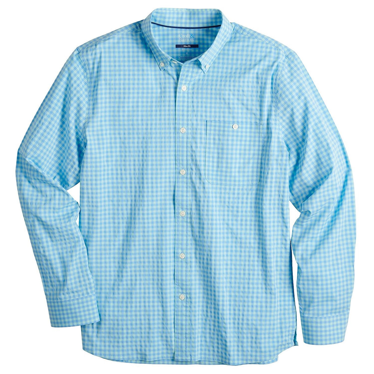 $50 Croft & Barrow Men’s Long Sleeve Button Up - Blue/Green - Small - New