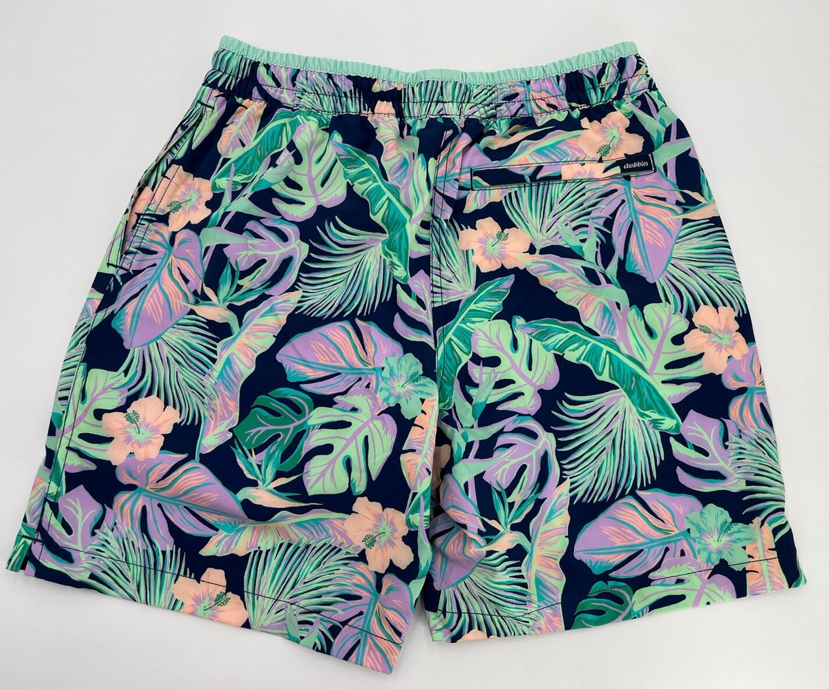 Chubbies Men's Stretch Swim Trunks 7" The Night Faunas -Multi-Small-New $79.50