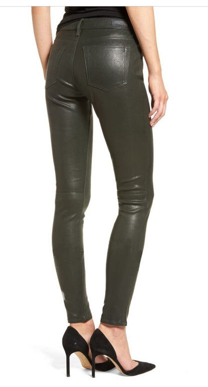 $975 Adriano Goldschmied AG Women’s The Legging Super Skinny Pants-Olive-27W-NEW