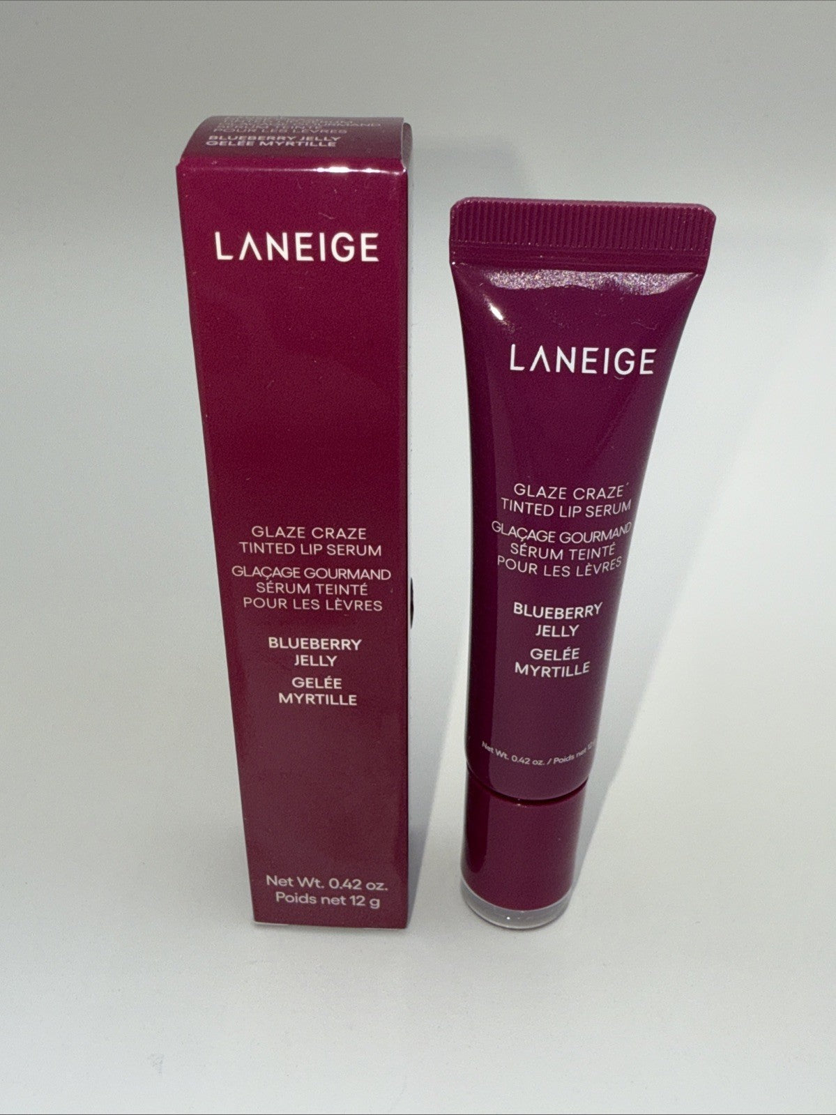 LANEIGE Glaze Craze Tinted Lip Serum BLUEBERRY JELLY/VIBRANT PURPLE- Full Size