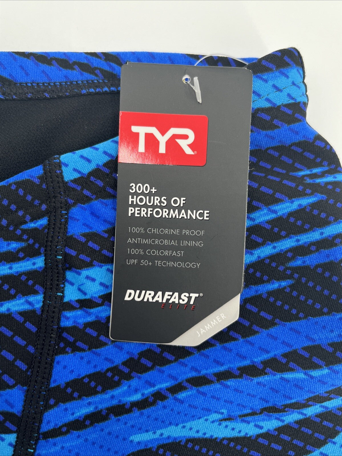 $60 TRY Men's Crypsis All-Over Jammer Swimsuit - Blue / Black- Size: 32- New Tag