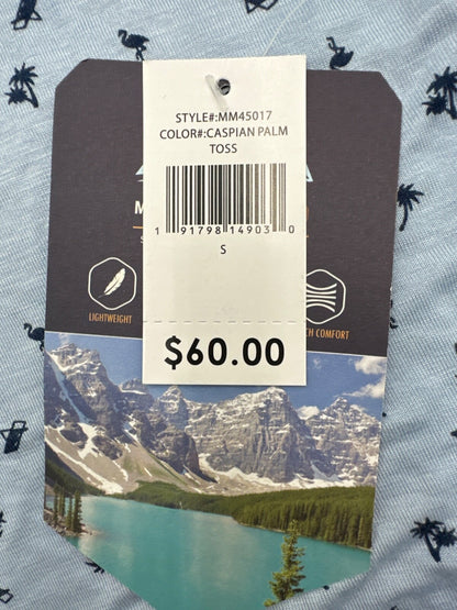 $60 Mountain Men’s Isles Button Up Shirt - Blue Caspian Pall Toss - Small - New