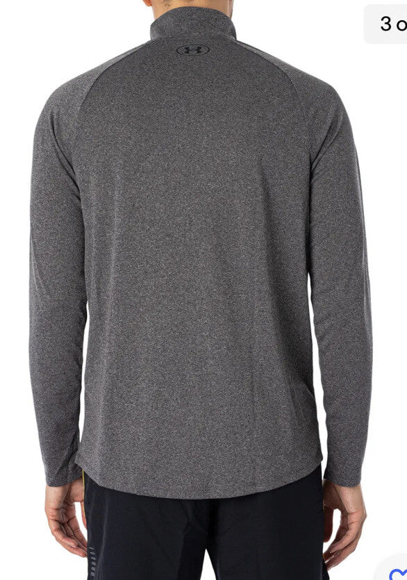 Under Armour Men's 2.0 UA Tech Half-Zip Pullover -Heather/Black E0301- Small