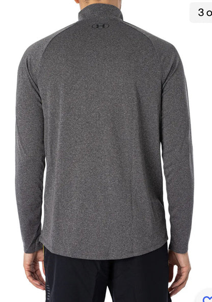 Under Armour Men's 2.0 UA Tech Half-Zip Pullover -Heather/Black E0301- Small