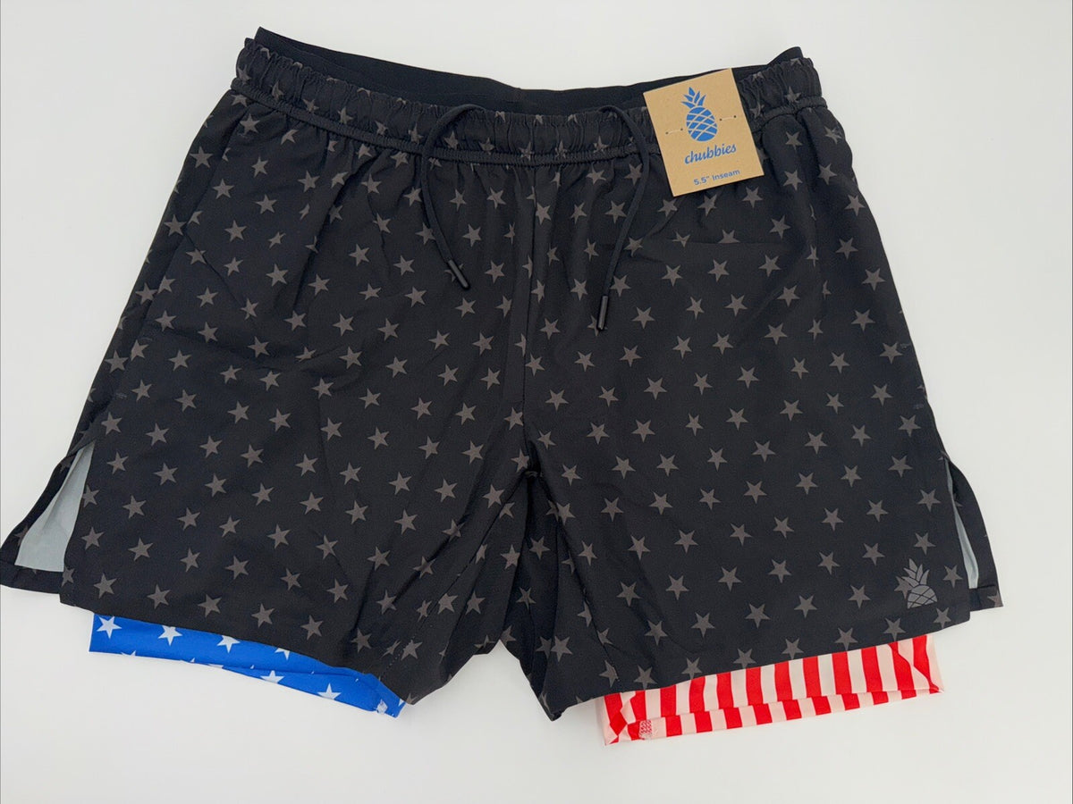 $80 Chubbies Men’s The Danger Zone 5.5” Ultimate Training Shorts-Black-Small