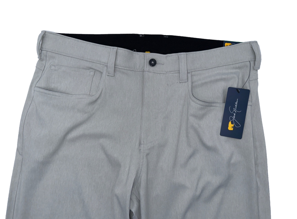 $80 Jack Nicklaus Men's Golf High Rise Pants - Light Grey - Size: 34W x 32L