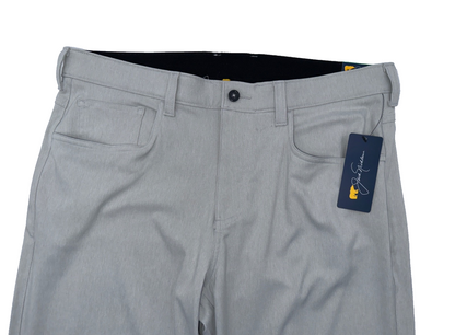 $80 Jack Nicklaus Men's Golf High Rise Pants - Light Grey - Size: 34W x 32L