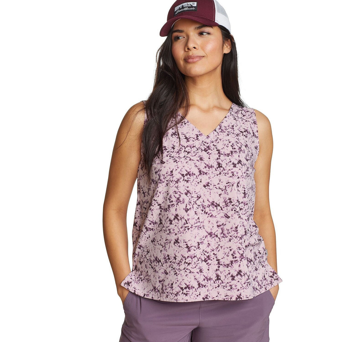 $45 Eddie Bauer Departure V-Neck Tank Top - Dusty Lilac - Small - New with tag