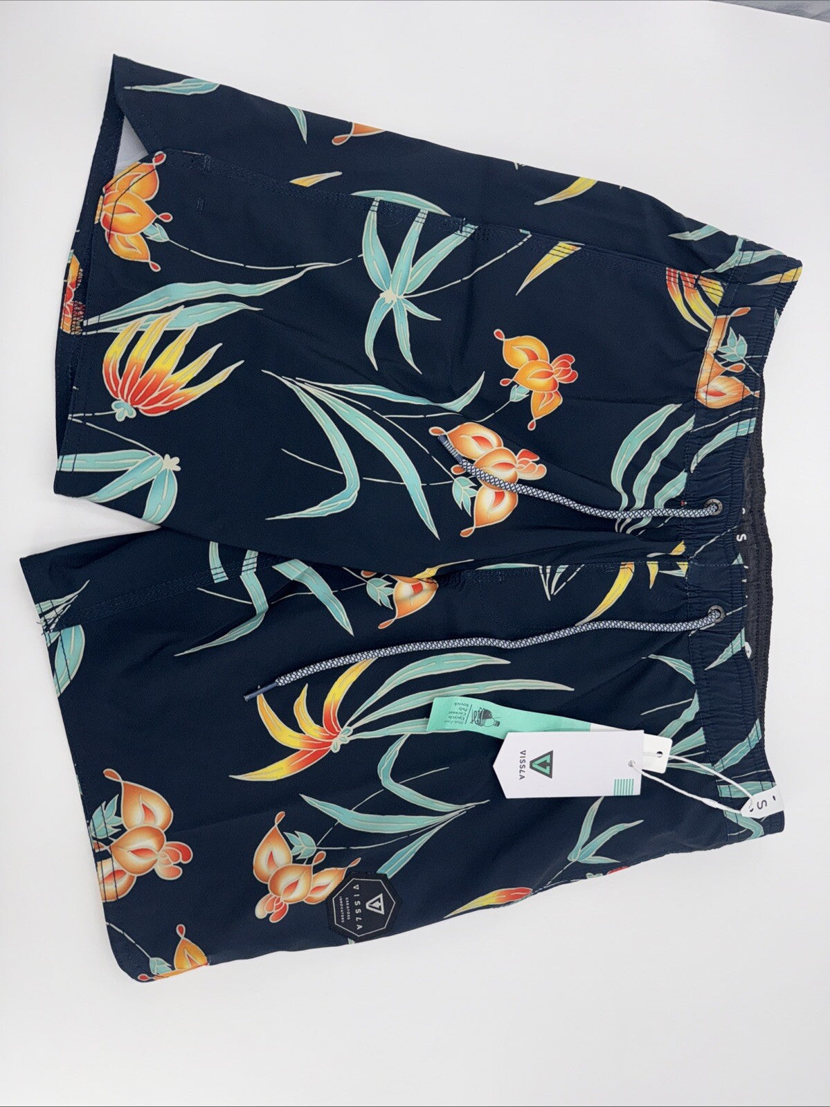 $60 Vissla Men’s Shoots Ecolastic Volley 17.5” Board Shorts-  Navy - Small -New