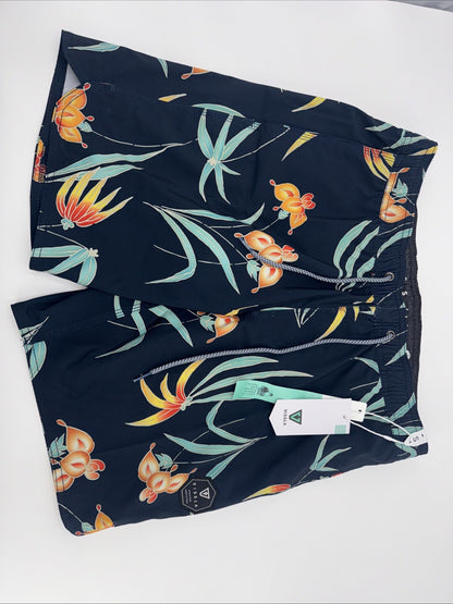 $60 Vissla Men’s Shoots Ecolastic Volley 17.5” Board Shorts-  Navy - Small -New