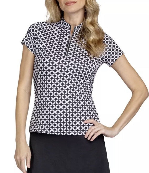Tail Women's Short Sleeve Mock Neck 1/4 Zip Golf Polo -Perfect Round- XSmall NWT