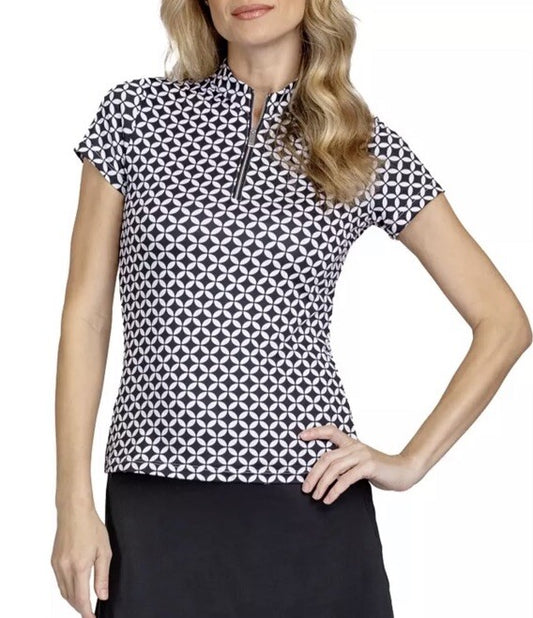 Tail Women's Short Sleeve Mock Neck 1/4 Zip Golf Polo -Perfect Round- XSmall NWT