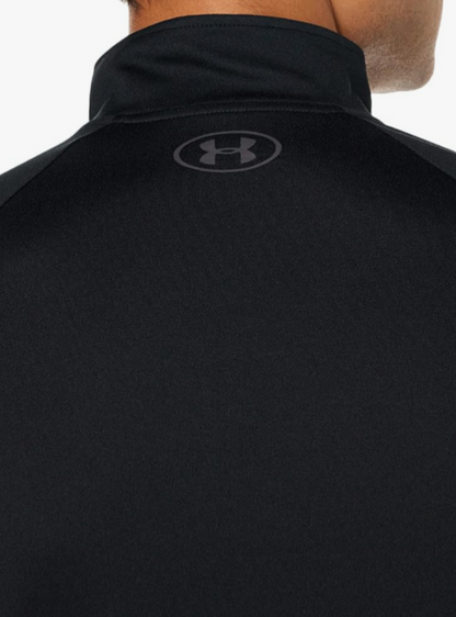 $45 Under Armour Men's UA Tech 2.0 1/2 Zip Tech Long Sleeve Shirt-Black-Small