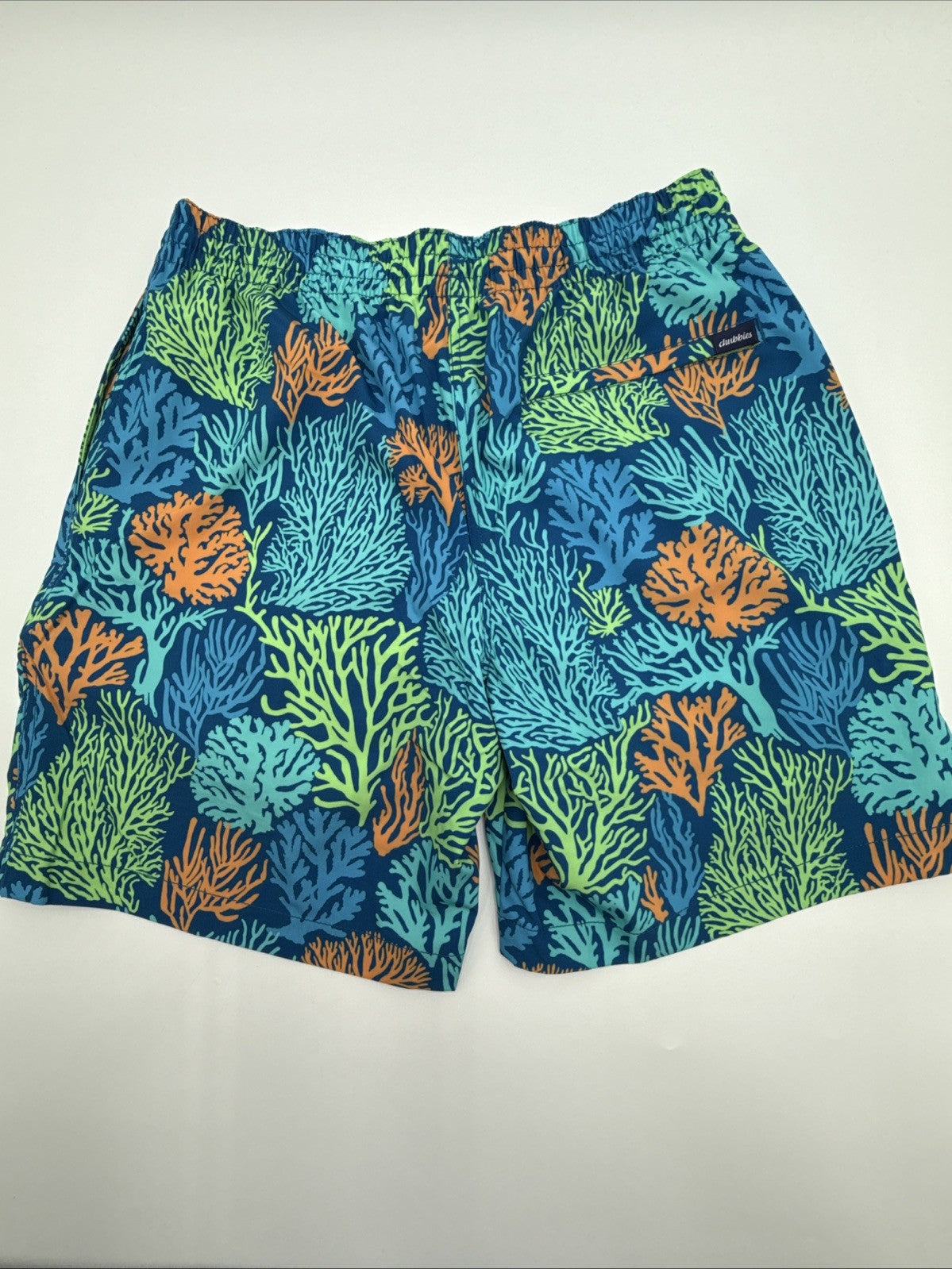 $80 Chubbies Men’s The Coral Quarrels 7” Swim Trunk Liner Shorts-Aqua - Medium
