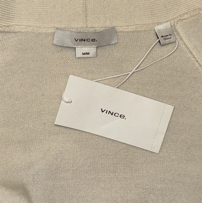 $395 Vince Women’s Drop Shoulder Wool Cardigan Sweater -Ivory- Medium - New