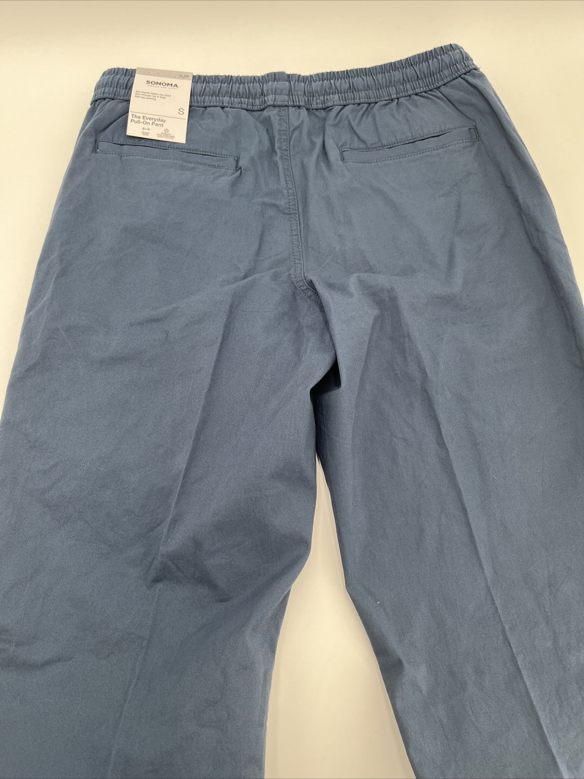 Sonoma Men’s Slim Fit Pull On Drawstring Pants - Turnberry Blue- Small- New Tag