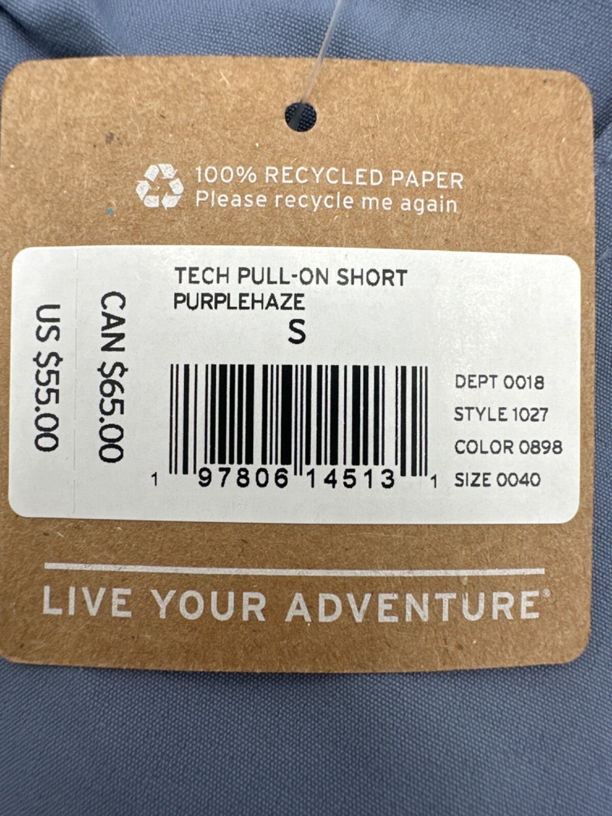 $55 Eddie Bauer Women’s Tech Pull On Short - Purplehaze - Small - New With Tag