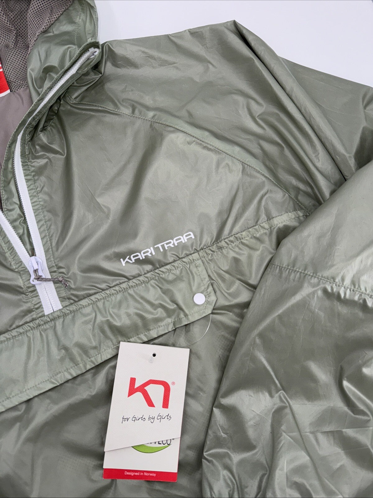 $120 Kari Traa Women’s Pauline Jacket Rain/Run Training-Slate Green- Medium- New