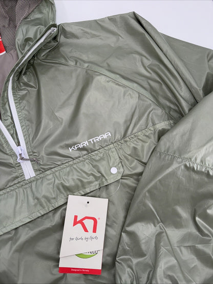 $120 Kari Traa Women’s Pauline Jacket Rain/Run Training-Slate Green- Medium- New