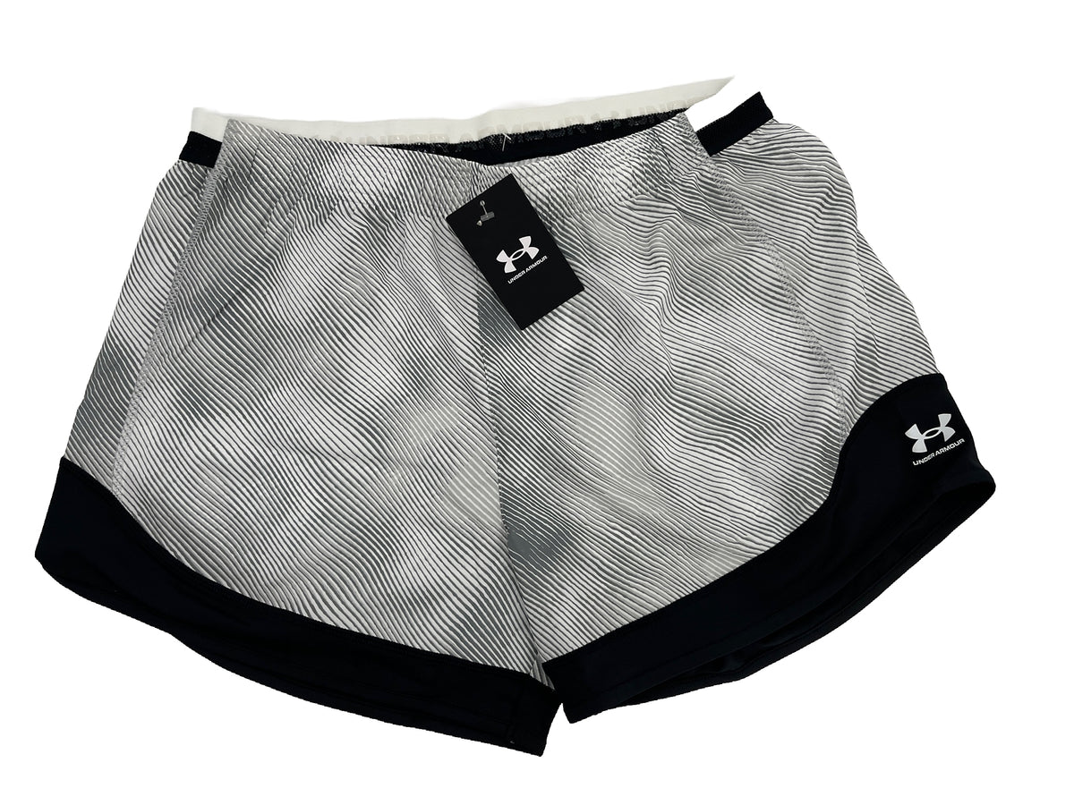 $40 Under Armour Women’s Pro Shorts PRINT Lightweight- White/Grey-Large-New