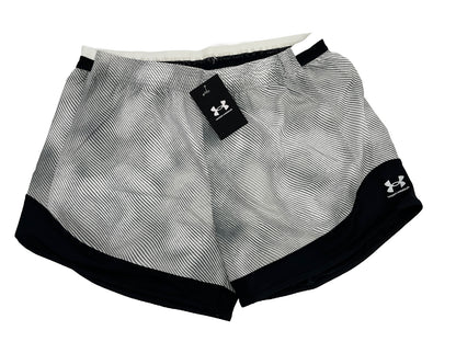 $40 Under Armour Women’s Pro Shorts PRINT Lightweight- White/Grey-Large-New