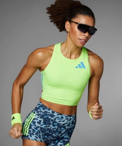 $85 Adidas Women Adizero Booty Elite Running tights shorts IT5775- Blue- Medium