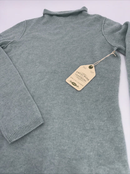 Telluride Clothing Company 2 Ply Cashmere Funnel Neck Sweater-Pistachio-Medium