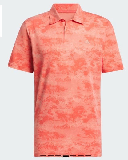 $65 Adidas Men's Flower Mesh Golf Polo Shirt -Coral Fusion Orange- Small -New