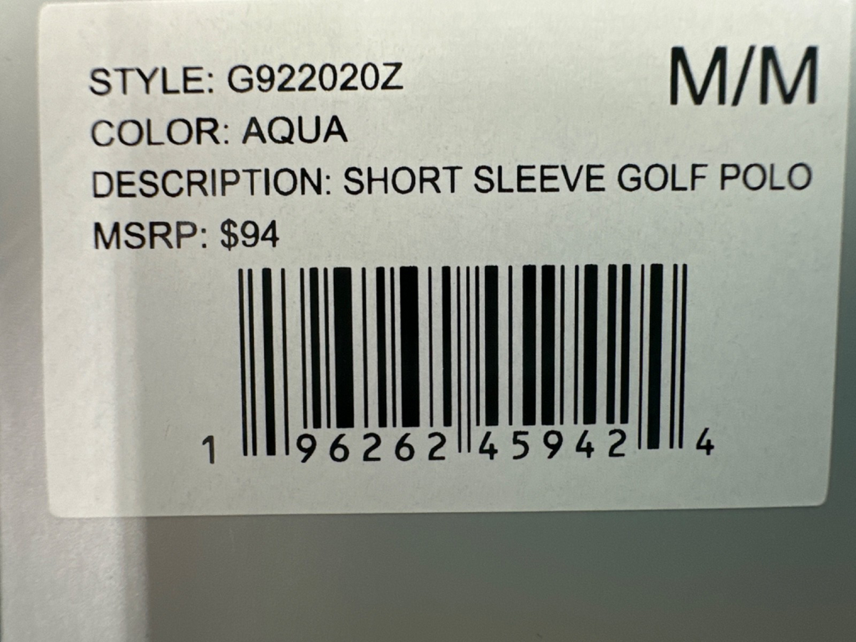 $94 Hickey Freeman Men's Golf Polo Short Sleeve Shirt - Aqua - Medium - New