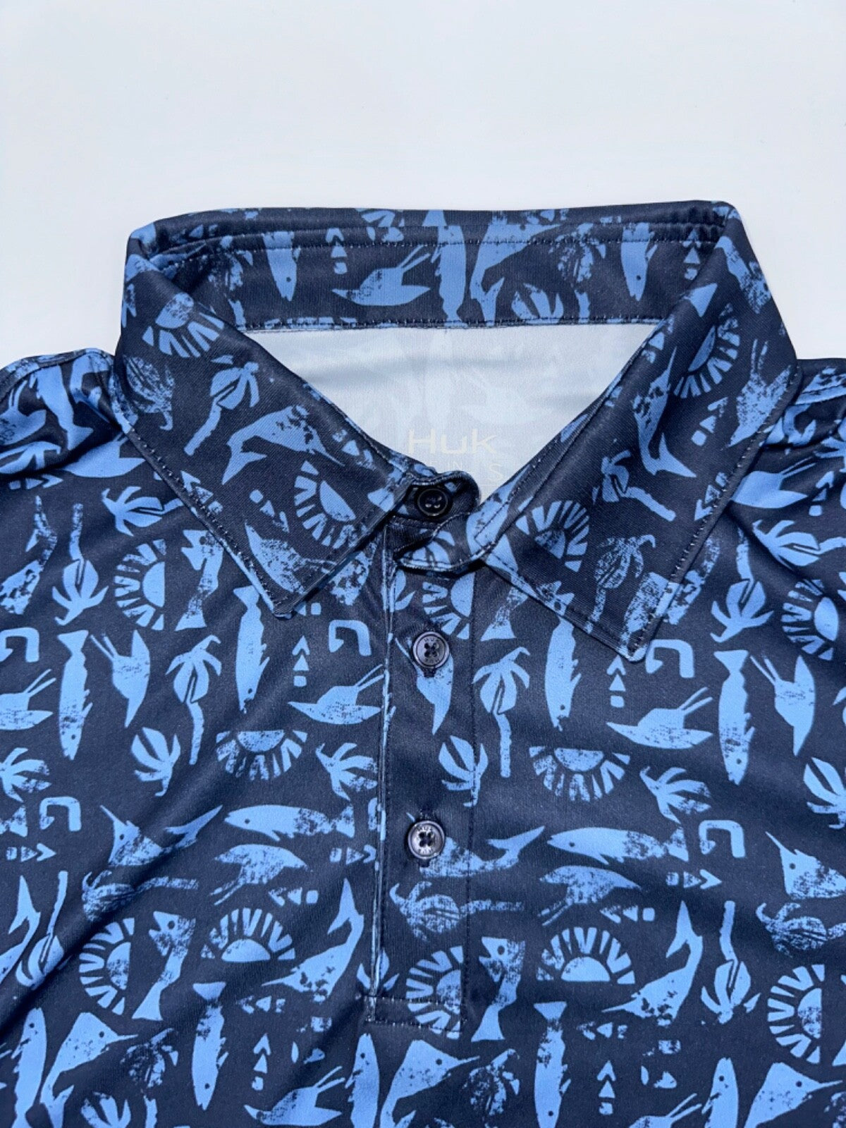 $55 Huk Men's Pursuit Polo Shirt - H1200605 - Navy - Medium - New With Tag