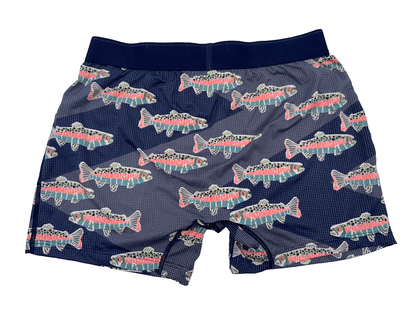 $34 SAXX Men’s Quest Quick Dry Mesh Boxer Brief Fly-Mosaic Trout - Medium - New