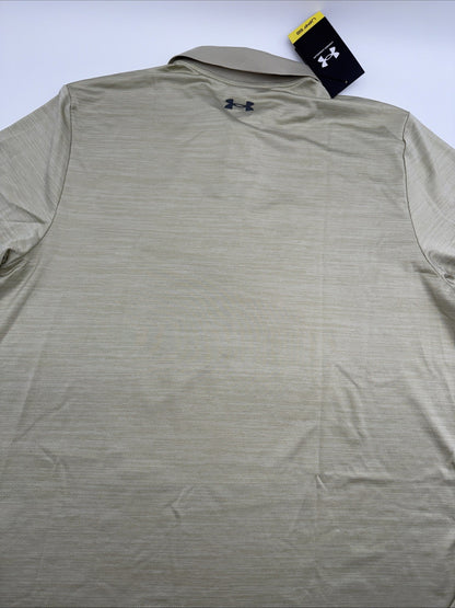 $55 Under Armour UA Men’s Performance Golf Polo Shirt - Beige- Medium - NWT
