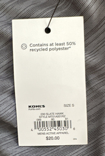 Tek Gear® Dry Tek Tee- Men’s Small- Slate Hawk ( Gray )- NWT