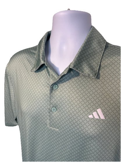 $65 Adidas Men’s Dot Print Golf Polo Shirt UPF 50- Hazy Green - Small -New