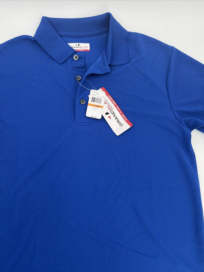 Grand Slam Off-Course Classic-Fit Solid Golf Polo -Blue Surf - Small- Tag $45