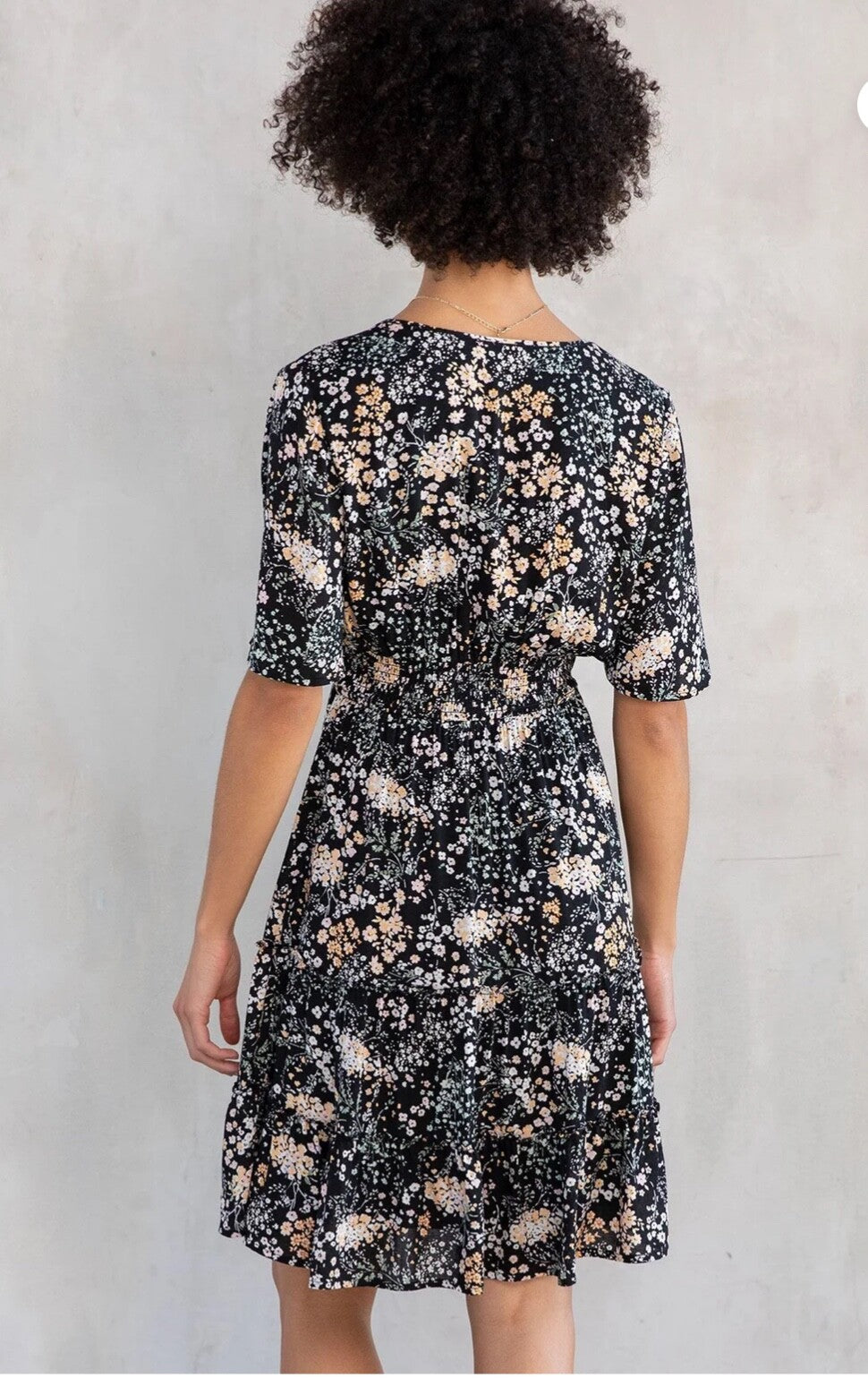 $72 Lovestitch Women’s-Laurel Floral Mini Dress-Black-Small-New Tag
