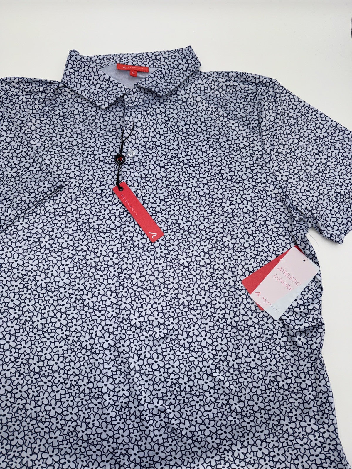 $110 Redvanly Men’s Pierre Golf Performance Polo Shirt-Blue Lavender-2XLarge-New