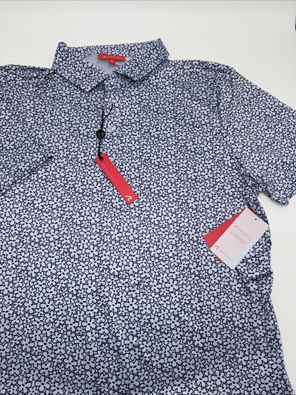 $110 Redvanly Men’s Pierre Golf Performance Polo Shirt-Blue Lavender-2XLarge-New