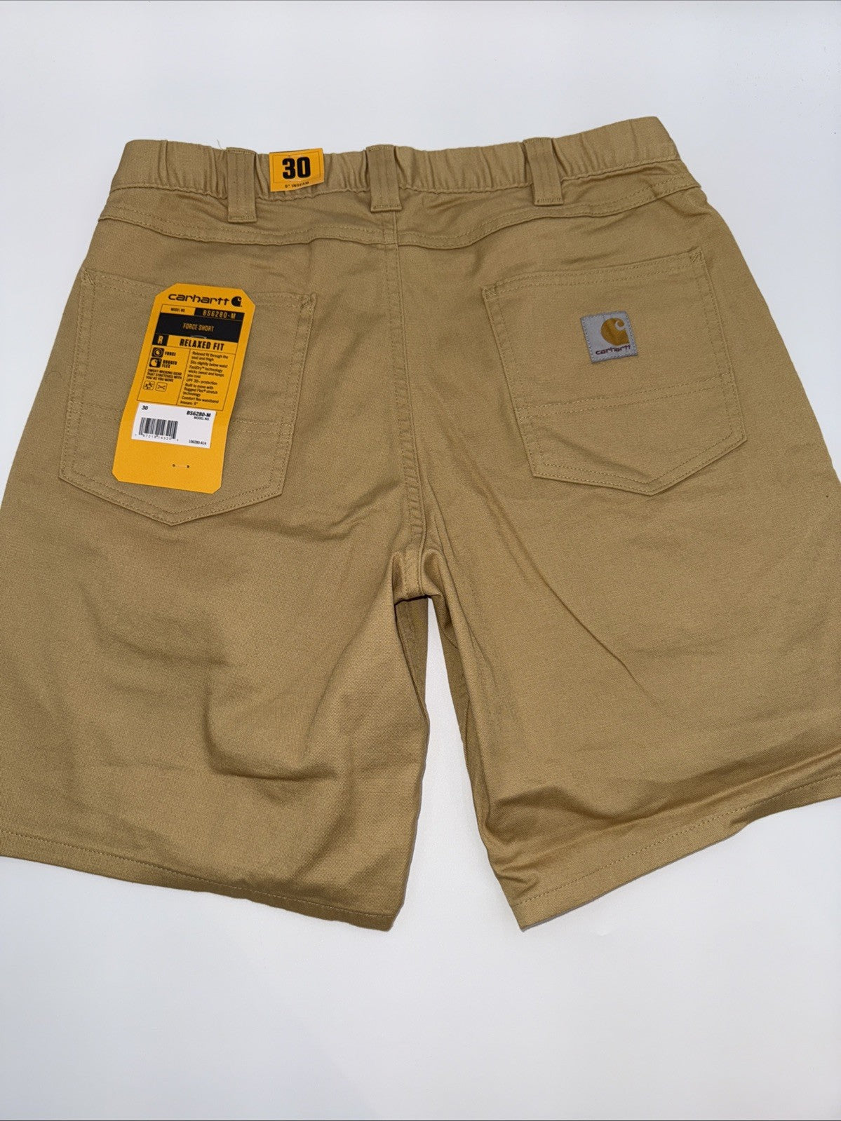 Carhartt Men's 106280 Force® Relaxed Fit Short - 9 Inch  - Golden Sand- 30W-New