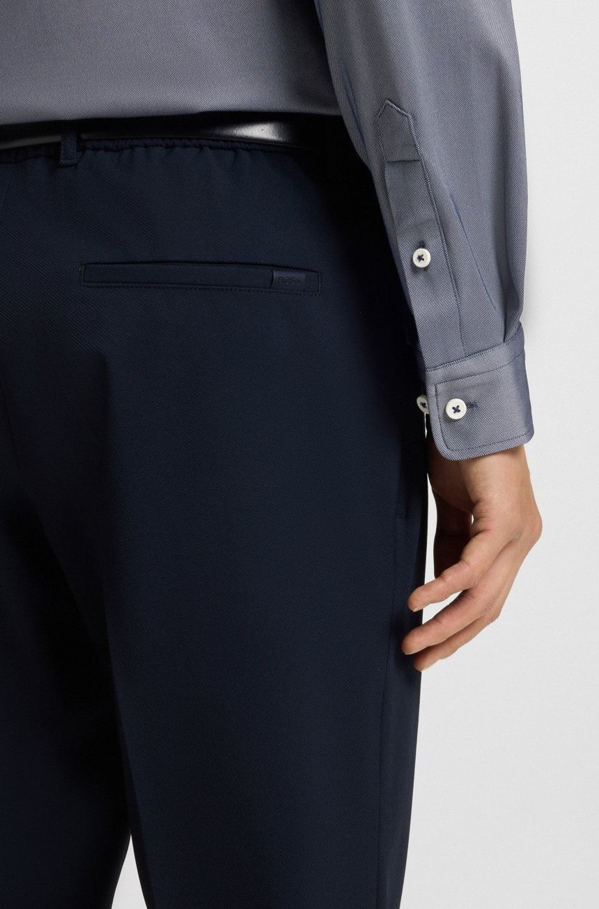 $129 Boss Men’s Slim Fit Performance Button Down Shirt - Dark Blue - Large -New
