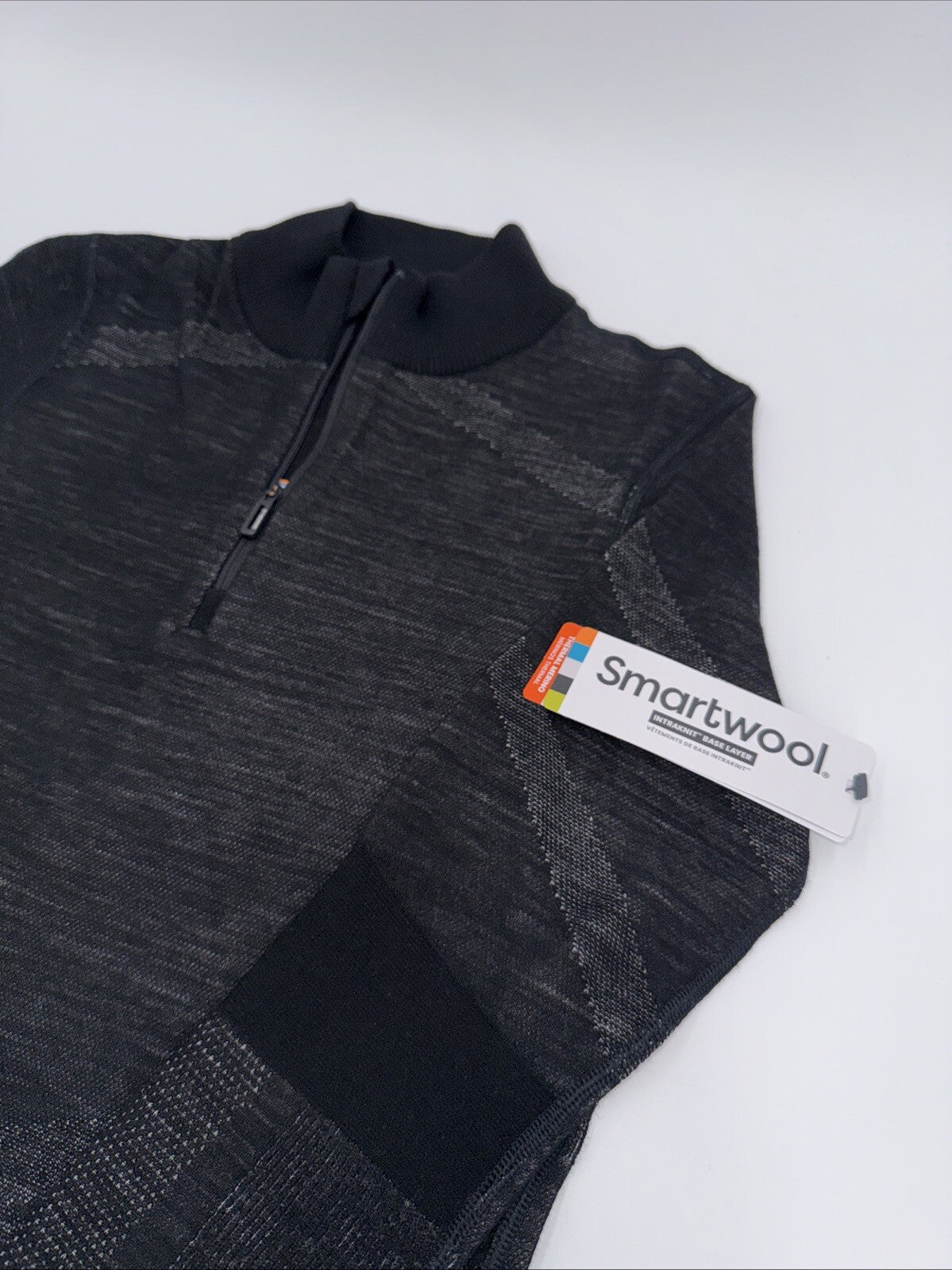 $140 Smartwool Women’s Intraknit Thermal Merino Base Layer 1/4 Zip-Black-Small
