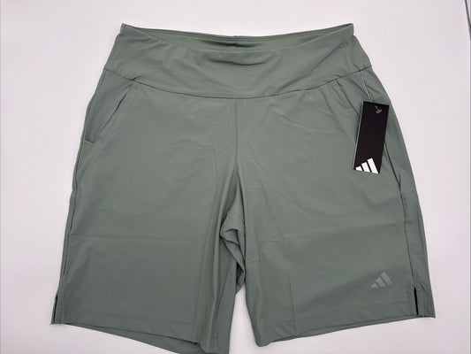 $60 Adidas Women's Bermuda Ultimate Stretch Shorts -Pale Sage -Small -New Tags