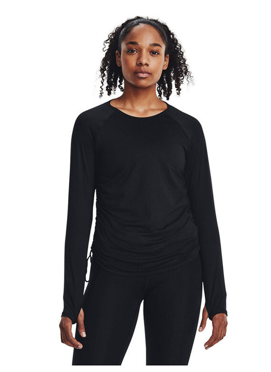Under Armour Women's Motion Longline Cinch Side Shirt 1379179-Black-Medium-$45