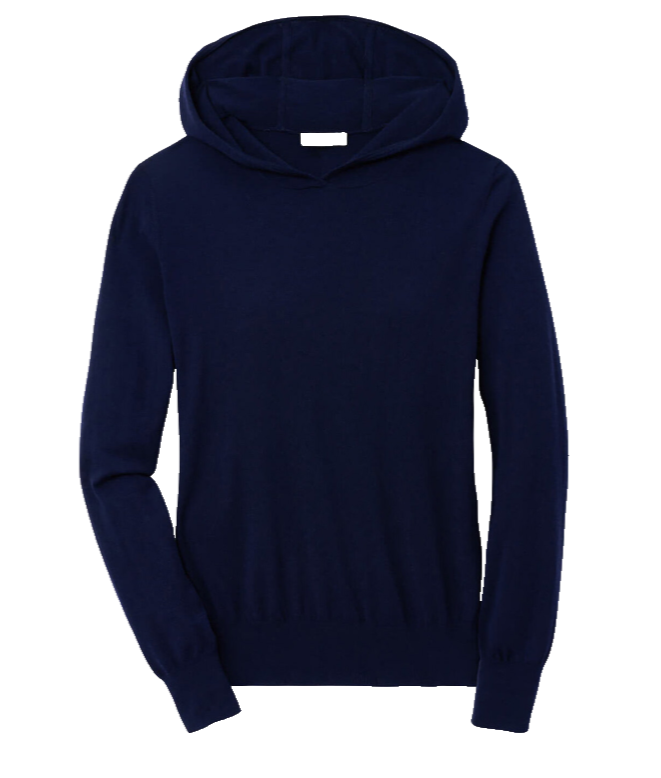 $240 PeterMillar Women's Merino Excursionist Flex Popover Hoodie-Navy-Medium-New