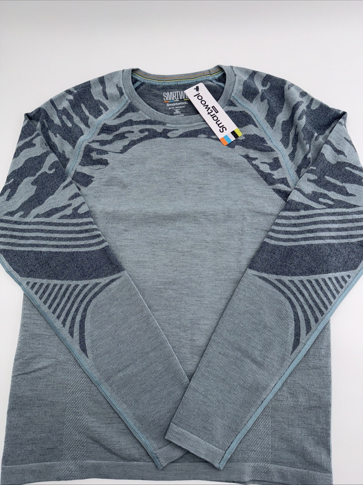 $110 Smartwool Men's Base Layer Intraknit Active Crew-Lead Grey-Medium -NEW