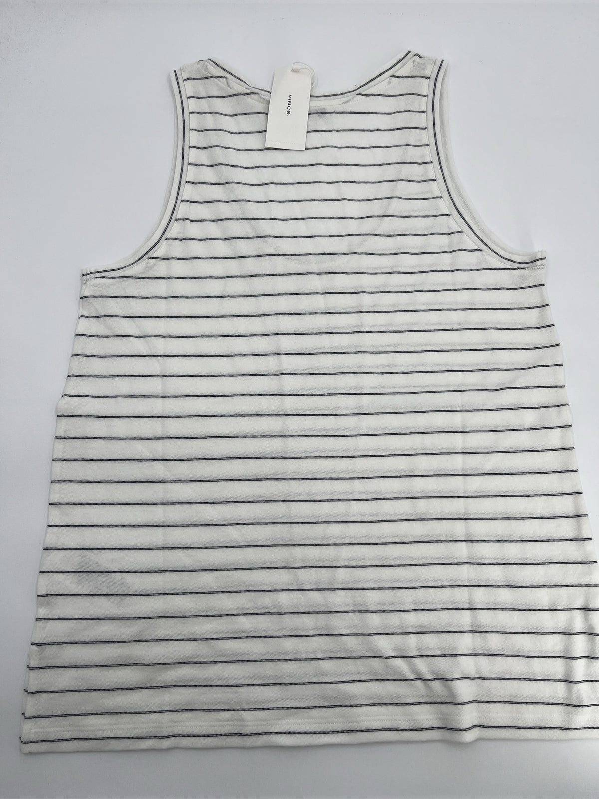 $80 *New* Vince Easy Scoop Neck Striped Tank Top- Off White- Large -New Tag