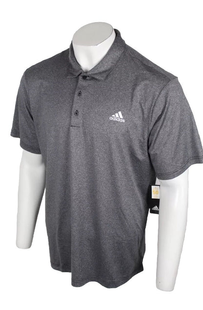$65 Adidas Men's Golf Polo Ultimate UPF 50 Size XL Grey Heather ADVS20R773-Small