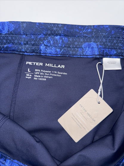 $125 Peter Millar Women’s Ginko Print Golf Skort - Abaco - Large -New With Tag