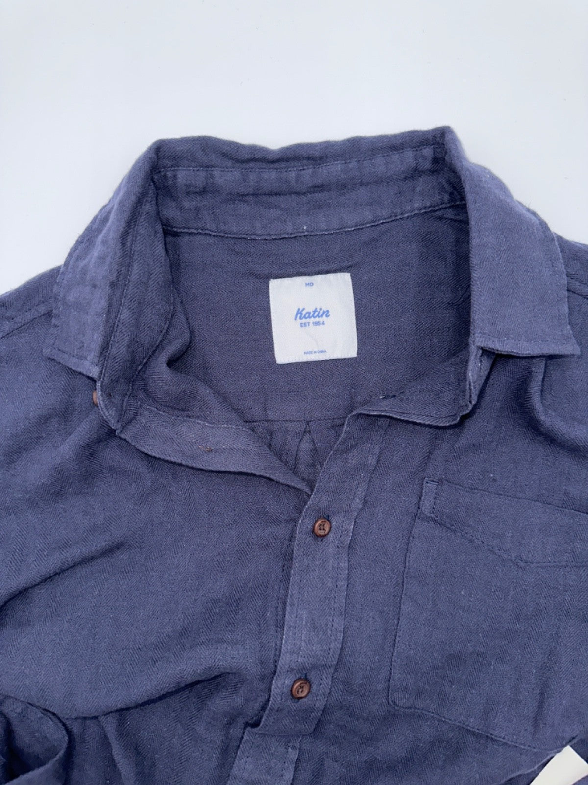 $89 Katin Men’s Woven Alan Solid Long Sleeve - Light Grey - Medium - New