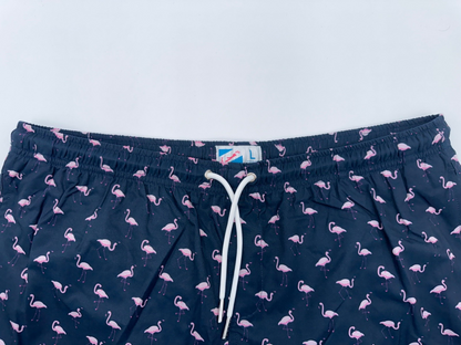 $55 Bermies Men’s 4.5” Swim Trunks-Flamingo 2.0 -Dark Blue- Large- New with tags